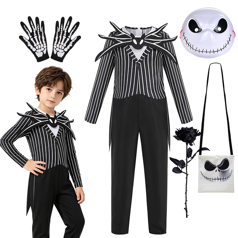 Black Face Mask Pack - Costume di Halloween per Bambini: Tuta